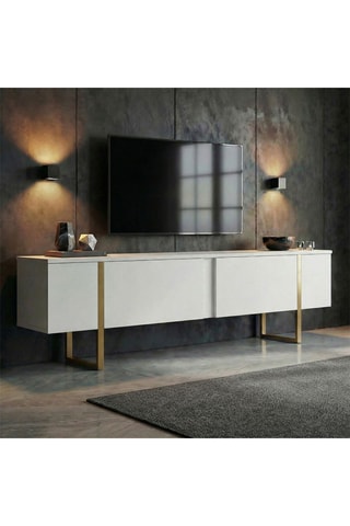 Meuble TV 2 portes - 180 x 30 x 29,5 cm