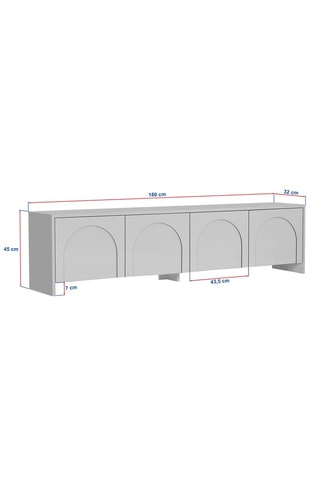 Meuble TV 4 portes Aurelia - 180 x 45 x 32 cm