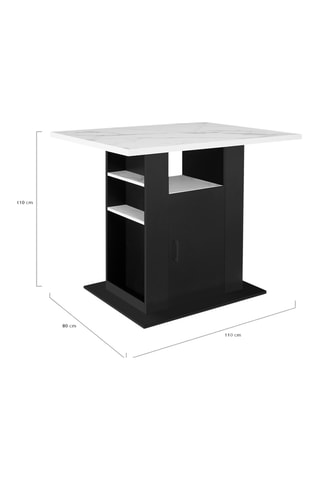 Ilha central de cozinha Théo 1 porta - 110 x 80 x 90 cm