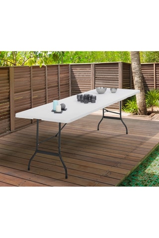 Mesa dobrável - Branco e antracite - 180 x 72 x 70 cm