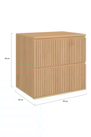 Meuble de salle de bain 2 tiroirs - 60 x 60 x 45 cm