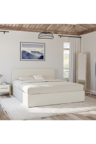 Cama com arrumação com sommier e cabeceira de cama arredondada - Área de deitar 160 x 200 cm