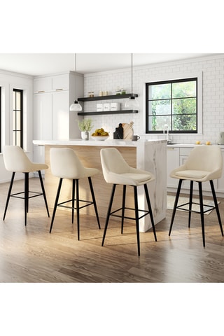 4 bancos de bar Olivia - 44 x 92 x 46 cm