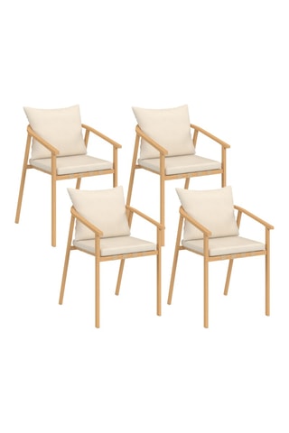 4 cadeiras - Bege - 73 x 63 x 51 cm