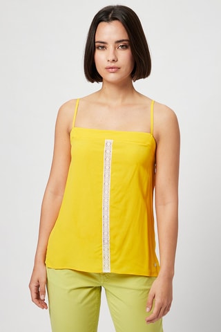 Top en soie - Harmont & Blaine - Blanc et jaune