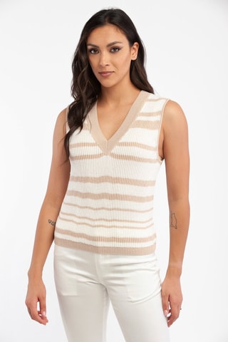 Pull sans manches - Harmont & Blaine - Blanc et beige