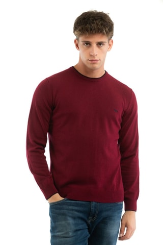 Pull en laine et cachemire - Noir et rouge