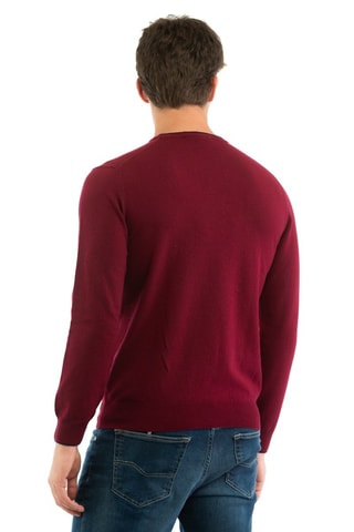 Pull en laine et cachemire - Noir et rouge