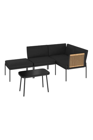 Salón de jardín Ozéa - 4 plazas - Tela impermeable