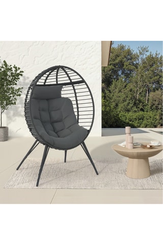 Sillón huevo con patas - Gris antracita