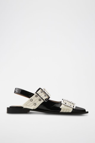 Ballerine in vernice - Nero e bianco - Ganni