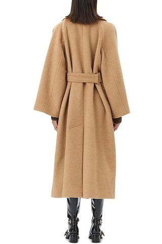 Cappotto in lana - Marrone chiaro - Ganni