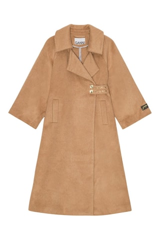 Cappotto in lana - Marrone chiaro - Ganni