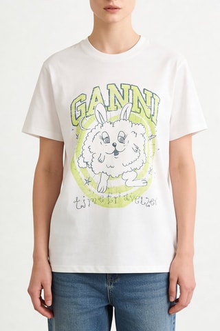 T-shirt in cotone bio - Bianco - Ganni