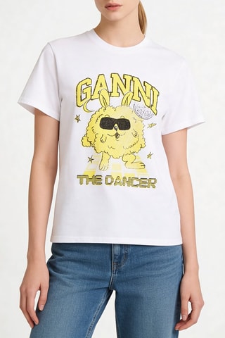 T-shirt in cotone bio - Bianco - Ganni