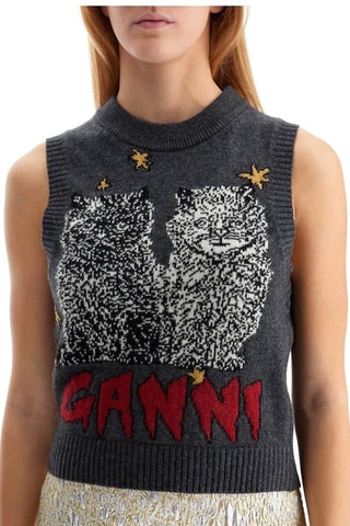 Gilet in lana - Grigio scuro - Ganni