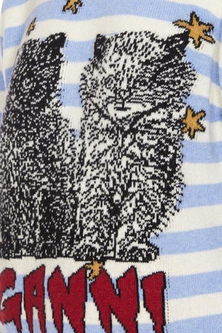 Maglia in lana - Celeste e bianco - Ganni