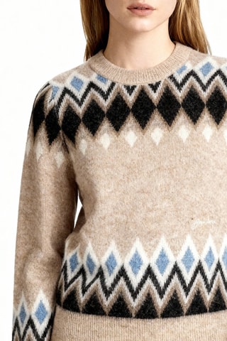 Maglia in alpaca e lana - Beige e marrone - Ganni