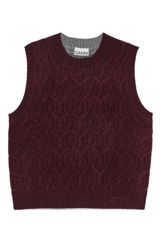 Gilet in lana e cashmere - Bordeaux e grigio - Ganni