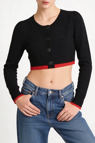 Cardigan in lana merino e cashmere - Nero - Ganni