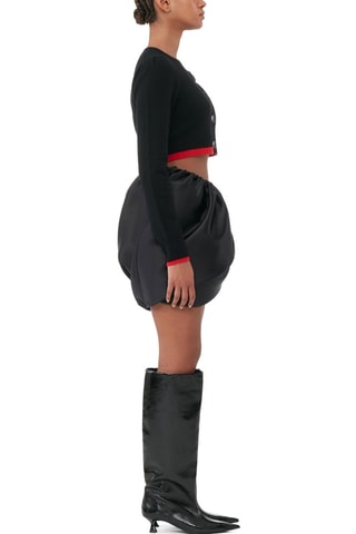 Cardigan in lana merino e cashmere - Nero - Ganni