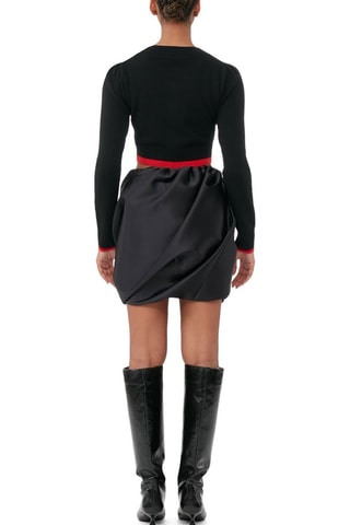 Cardigan in lana merino e cashmere - Nero - Ganni