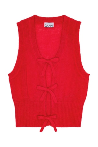 Gilet in mohair e lana merino - Rosso - Ganni