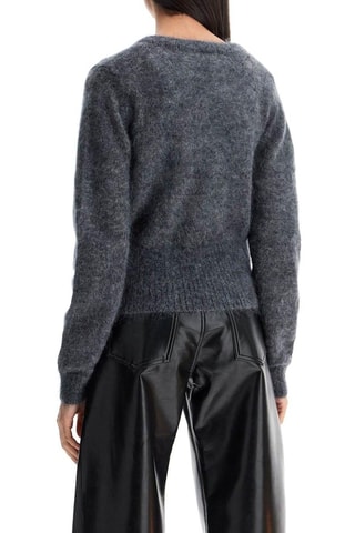 Cardigan in mohair e lana merino - Grigio scuro - Ganni