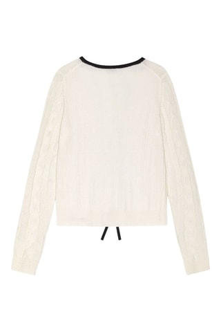 Cardigan in lana merino e cashmere - Ecrù - Ganni