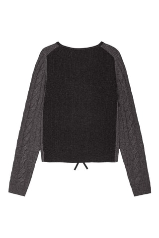 Cardigan in lana merino e cashmere - Grigio scuro - Ganni