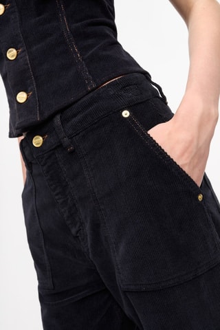 Pantaloni cargo in velluto in cotone bio - Blu scuro - Ganni