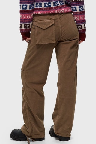 Pantaloni in velluto e cotone bio - Marrone - Ganni