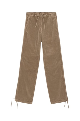 Pantaloni in velluto e cotone bio - Marrone - Ganni