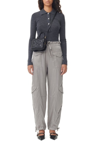 Pantaloni a vita alta - Grigio chiaro - Ganni