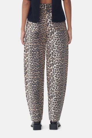 Jeans a vita alta in cotone bio - Beige e nero - Ganni