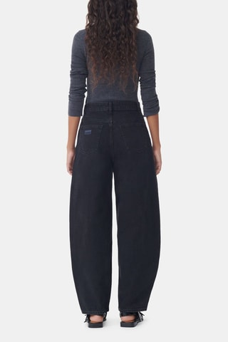 Jeans boyfriend in cotone bio - Nero - Ganni