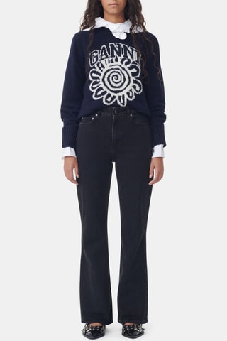 Jeans flare in cotone bio - Nero - Ganni