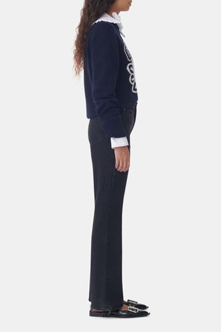 Jeans flare in cotone bio - Nero - Ganni