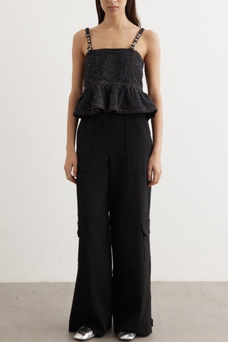 Crop top in cotone bio - Nero - Ganni