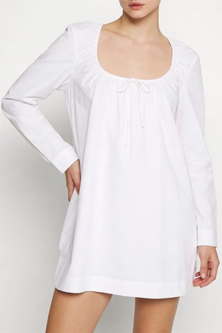 Abito taglio dritto in cotone bio - Bianco - Ganni