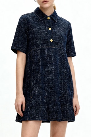 Abito a trapezio in jeans e cotone bio - Navy - Ganni