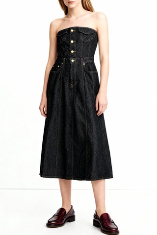 Abito bustier in cotone bio - Nero - Ganni