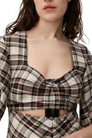 Abito lungo in misto lino - Beige - Ganni