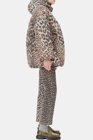 Giubbotto con cappuccio - Marrone e beige - Ganni