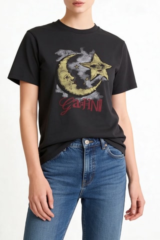 T-shirt in cotone bio - Nero - Ganni