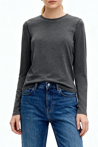 T-shirt in cotone bio - Grigio scuro - Ganni