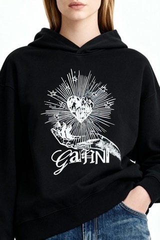 Felpa in cotone bio - Nero - Ganni