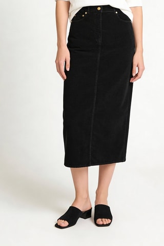 Gonna lunga in velluto in cotone bio - Nero - Ganni