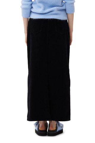 Gonna lunga in velluto in cotone bio - Nero - Ganni