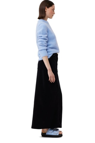 Gonna lunga in velluto in cotone bio - Nero - Ganni